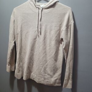 Pure Jill Textured Knit Long Sleeve Hooded Top Size XS
